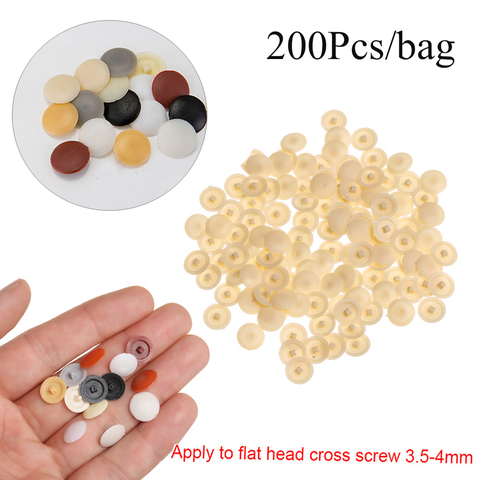 200pcs/bag Plastic Nuts Bolts Covers Exterior Protective Caps Practical Self-tapping Screws Decor Cover Furniture Hardware ► Photo 1/6