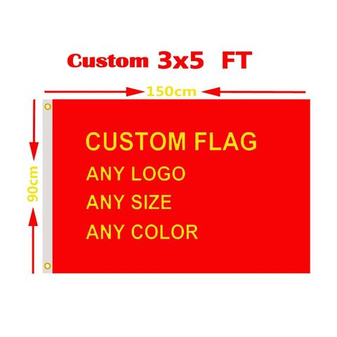 Custom Flag 3x5 FT Hot Sell Banner Free Design 100D Polyester Sports Advertising Club Outdoor Indoor Printed Decor Gift Party ► Photo 1/6
