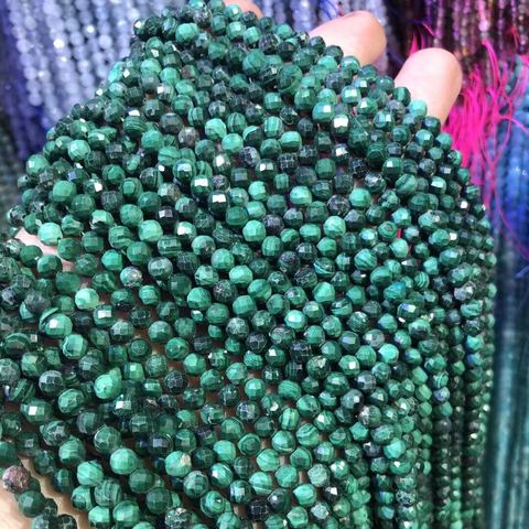 Natural Malachite Stone Beads2 3 4.5mm Small Round Section Loose Beads for Necklace DIY Bracelet Jewelry Making Accessories ► Photo 1/4