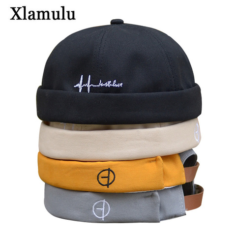 Brimless Men Melon Cap Docker Beanie Sailor Cap Cotton Breathable