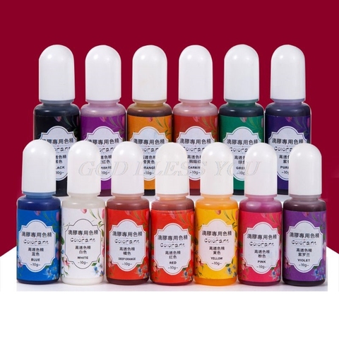 13 Colors Epoxy UV Resin Coloring Dye Liquid Epoxy Pigment Resin Colorant Fading Resistance10ml Translucent Make Jewelry Pigment ► Photo 1/6