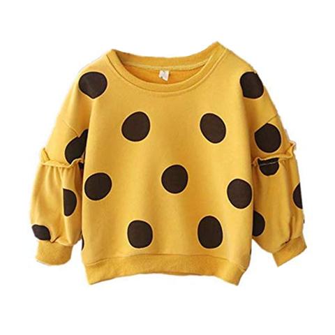 1-5Years Autumn Baby Girls Polka Dot Tops  Sweatshirts T shirt Long Sleeve Sweatshirt Spring Cute Kids Baby Clothes ► Photo 1/6
