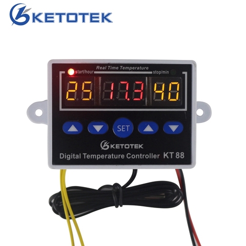 Digital Thermometer Temperature Controller Three Display Incubator Switch Relay Output -19~99 C Thermostat 10A 12V 24V 110V 220V ► Photo 1/6