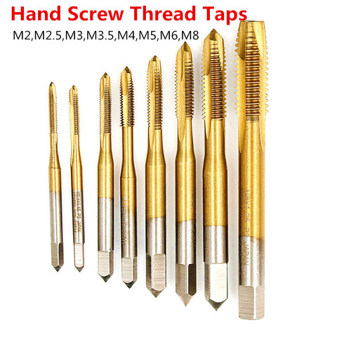 HOT! Hand Tap Drill Bits Screw Spiral Point Thread  Metalworking Hex Shank Machine Taps Kit M2/M2.5/M3/M3.5/M4/M5/M6/M8 ► Photo 1/6