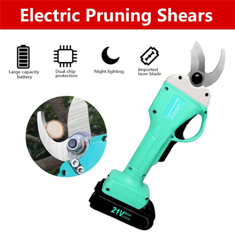 21V Electric Pruner Garden Tool Cordless Electric Pruning Shears Branch Cutter Grafting Tool Steel Rechargeable Branch Scissors ► Photo 1/6