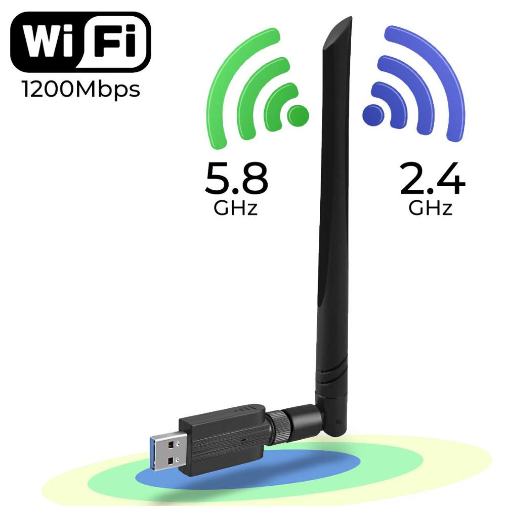 1200Mbps Dual Band Wireless Desktop USB 3.0 WiFi Adapter Antennas Networks Card~ 