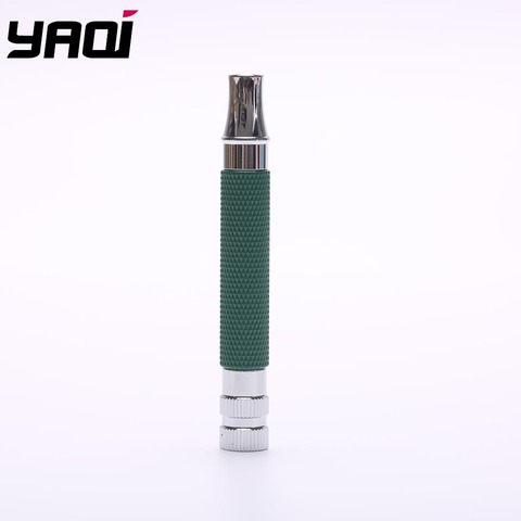 Yaqi Bottle Green and Chrome Color Brass Safety Razor Handle ► Photo 1/6