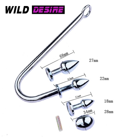 BDSM Metal Anal Hook Anal Plug Butt Plug Dilator Prostate Massager Exotic Anal Plug Sex Toy For Man Male SM Adult Games Sexshop ► Photo 1/6