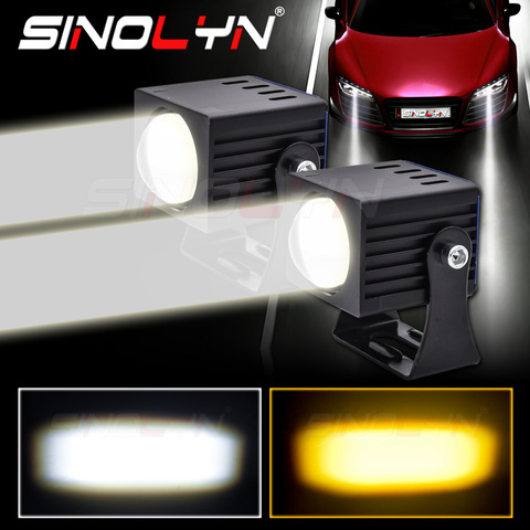 Sinolyn LED High Beam Projectors Lens For Headlight Dual Colors Fog Light Matrix 5000K/3000K Waterproof Retrofit Car Accessories ► Photo 1/6