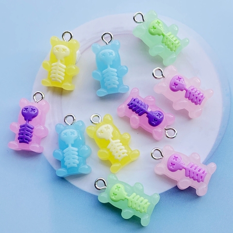 10Pcs New Mixed Cartoon Mini Bear Flat Back Resin Cabochons Necklace Pendant Keychain Charms DIY Decoration G94 ► Photo 1/6