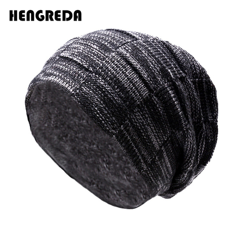 Winter Beanie Hat Men Warm Knit Hat 2022 Men Fashion Cap Winter Skull Cap with Thick Fleece Lined Winter Hats for Men ► Photo 1/6