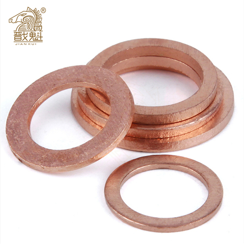 10-50pcs M5 M6 M8 M10 M12 M14 M16 M18 M20 M22 Solid Copper Washer Shim Flat Ring Gasket Rings Seal Plain Spacer Washers Fastener ► Photo 1/4