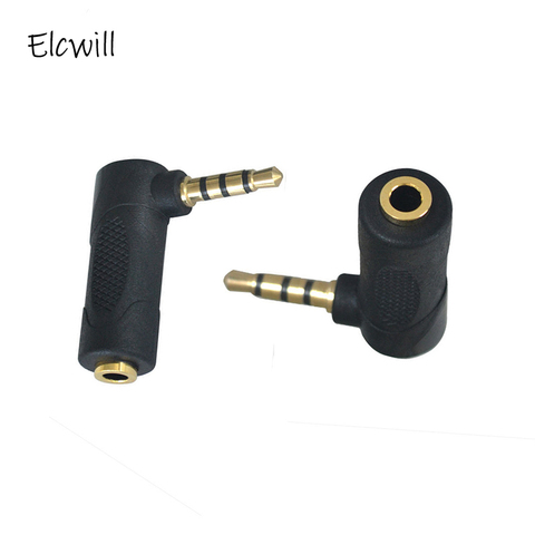3.5mm Audio Stereo Adapter 90 Degree 3 Pole Right Angle Female To Male 4 Pole Plug L Shape AUX Headphone Jack Converter ► Photo 1/6