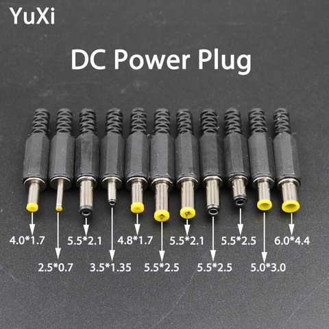 YuXi 5Pcs DC 6.0*4.4 5.5*2.5 5.5*2.1 5.0*3.0 4.8*1.7 4.0*1.7 3.5*1.35 2.5*0.7 mm Male DC Power Plug Connector DIY Charging plug ► Photo 1/6