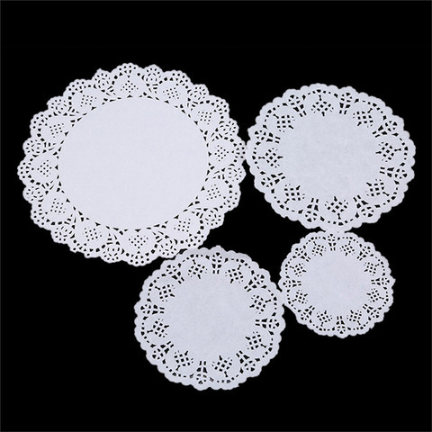 200PCS Home Party Birthday Kitchen Lace Paper Doilies/Doyley Mat Vintage Napkin Hollowed Cake Pad 4 Size Placemats Paper Mats ► Photo 1/6