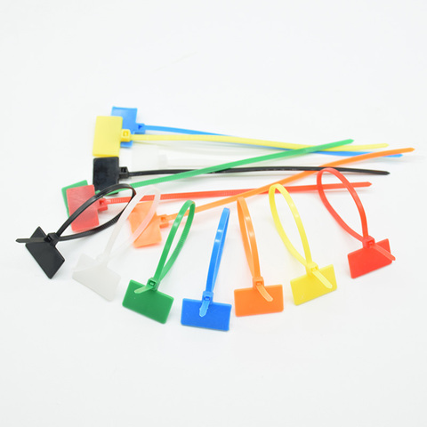 30pcs  4*150mm Nylon Cable Ties tag labels Plastic loop Ties markers Cable Tag self-locking Zip Ties Easy mark red blue green ► Photo 1/4