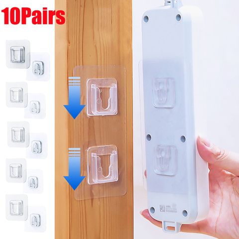 10Pcs Wall Hooks Double-sided Adhesive Wall Hanger Wall-mounted Transparent Hooks Suction Cup Wall Storage Hooks For Bathroom ► Photo 1/6