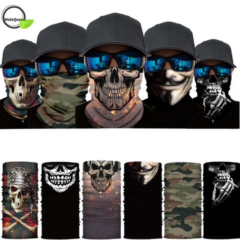 Cycling bicycle Motorcycle Headband Scarf Neck Warmer Skull Helmet Face Mask Ski Balaclava Headband halloween Full Face Shield ► Photo 1/6