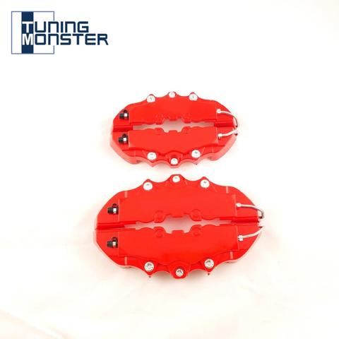 Tuning Monster 4 PCS Brem Car Auto Disc Brake Caliper Cover With 3D Word Universal Kit Fit to 17 Inches 2 Medium and 2 Small Red ► Photo 1/6