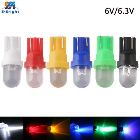 10pcs 6 Volt Led Bulb Pinball R Lens T10 W5W 2825 158 192 168 194 Lights 6V 6.3V Transparent Lens White Blue RGB Red Green Amber ► Photo 1/6