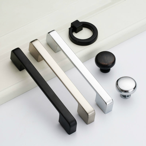 Zinc Aolly Black Kitchen Cabinet Door Handles American style Wardrobe Cupboard Door Pulls Drawer Knobs Furniture Handle ► Photo 1/6