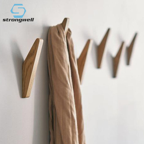 Strongwell Modernist Japanese Wooden Wall Hook Solid Wood Creative Headphone Towel Coat Clothes Hook Wall Decoration Hanger ► Photo 1/6