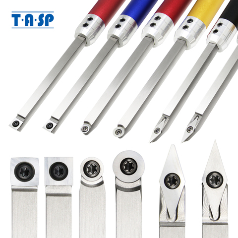TASP Wood Turning Tool Carbide Insert Cutter with Aluminum Handle Woodturning Chisel Blade for WoodWorking Lathe Machine ► Photo 1/6