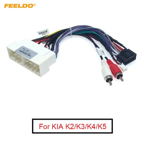 FEELDO Car Navi Radio 16PIN Adaptor Wiring Harness For KIA K2/K3/K4/K5 Verna Audio Power Calbe Wire Plug and play #FD2159 ► Photo 1/6