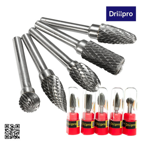 5Pcs 1/4 Inch Head Tungsten Carbide Rotary Point Burr Milling Cutters Die Grinder Shank Set For The Mill ► Photo 1/6