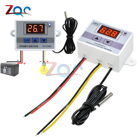 AC 110V-220V DC 12V 24V LED Digital Temperature Controller Thermostat Thermometer Sensor Meter Heating Cooling Incubator Fridge ► Photo 1/6