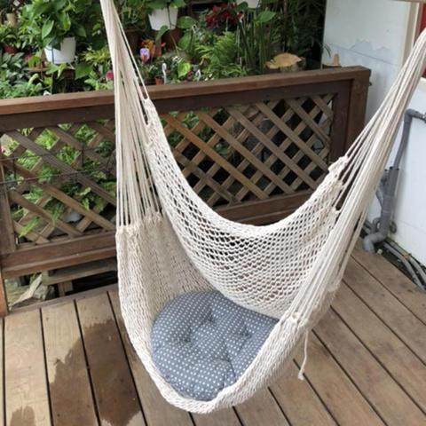 Nordic Style White Hammock Outdoor Indoor Garden Dormitory Bedroom Hanging Chair For Child Adult Swinging Single Safety Hammock ► Photo 1/6