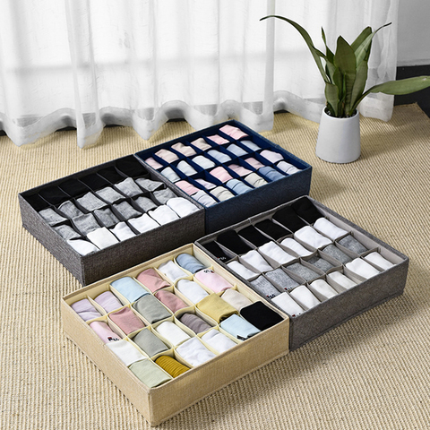 4PCS Storage Boxes Underwear Divider Drawer Lidded Closet Organizer Ropa Interior Organizador For Ties Socks Shorts Bra New ► Photo 1/6