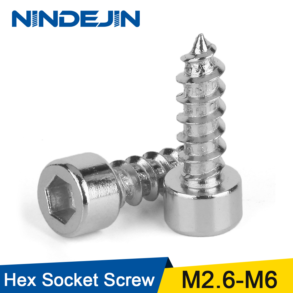 M2-M6 304 Stainless Steel Cup Head Hexagon socket Self Tapping Screws 