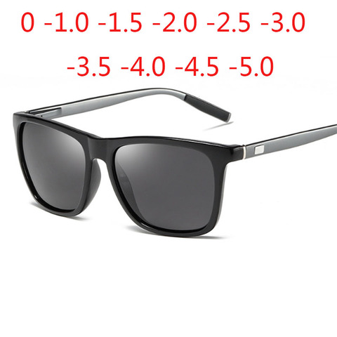 Fashion Polarized Sunglasses Men Women Aluminum Magnesium Driver Square  Prescription Sunglasses 0 -0.5 -1.0 -2.0 To -5.0 ► Photo 1/6