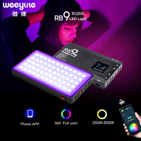 Viltrox Weeylite RB9 RGB LED Camera Light 12W Portable Functional Full Color LED Light Chargeable and Dimmable Phone APP control ► Photo 1/6