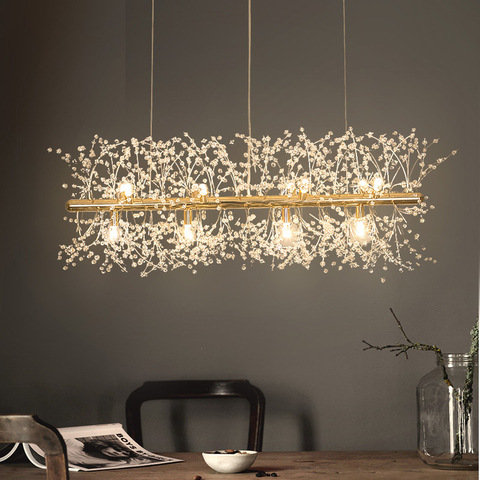 Snowflake Chandelier Nordic Style Lamp Creative Personality Crystal  Model Atmosphere Light Luxury Living Room Lighting ► Photo 1/6
