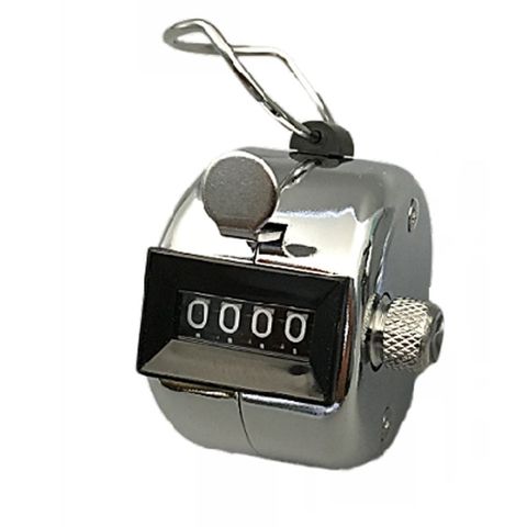 Manual Tally Counter Digit Number Lap Counter Stainless Steel Hand Held  Mechanical Clicker With Finger Ring Sliver