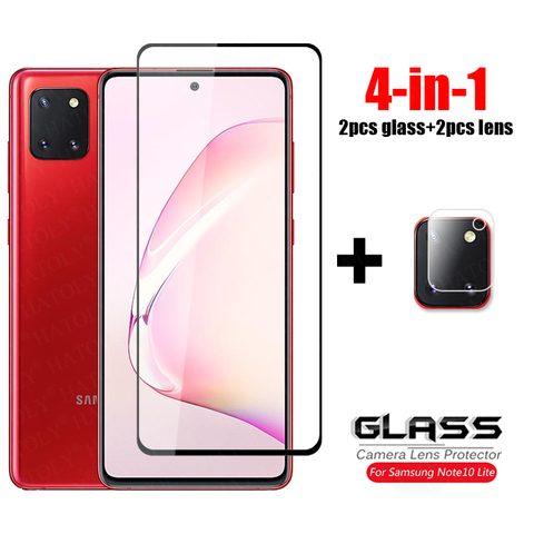 4-in-1 For Glass Samsung Galaxy Note10 Lite Tempered Glass Camera Lens Screen Protector Full Cover Film Samsung Note 10 S10 Lite ► Photo 1/6