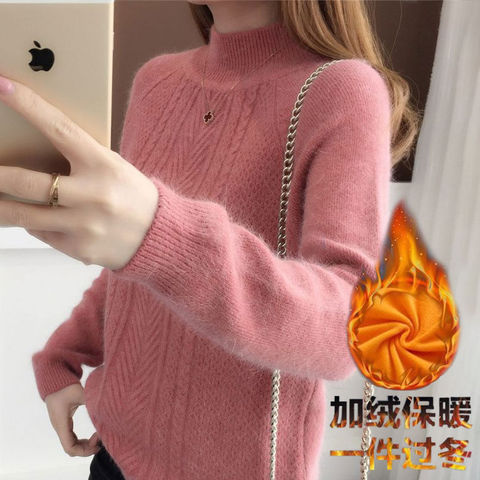 Autumn and winter 2022 new loose wind half-high turtleneck sweater women 100 short bottom sweate ► Photo 1/6