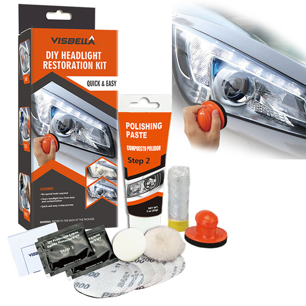 Visbella Headlight Restoration System Repair Kit Diy Headlamp Brightener Car Care Lamp Light Clean Polish By Manual History Review Aliexpress Er Official Alitools Io