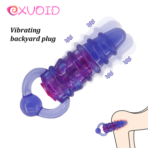 EXVOID Prostate Massage Smooth Anal Beads Vibrator Silicone Butt Plug Sex Toys for Women Adult Products Dildo Mini Anal Vibrator ► Photo 1/6