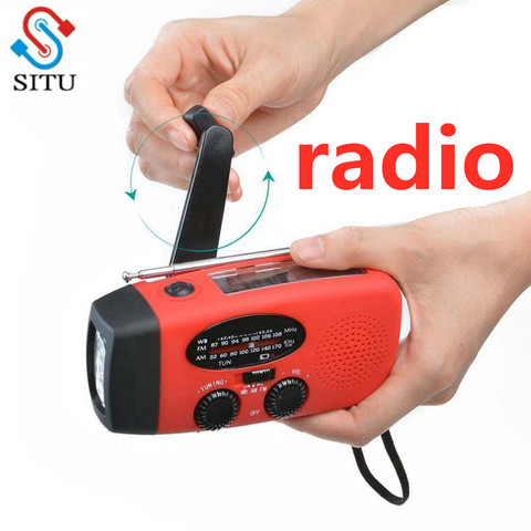 Multifunctional Hand radio Solar Crank Dynamo Powered AM/FM/NOAA Weather speaker  Use Emergency LED Flashlight ► Photo 1/6