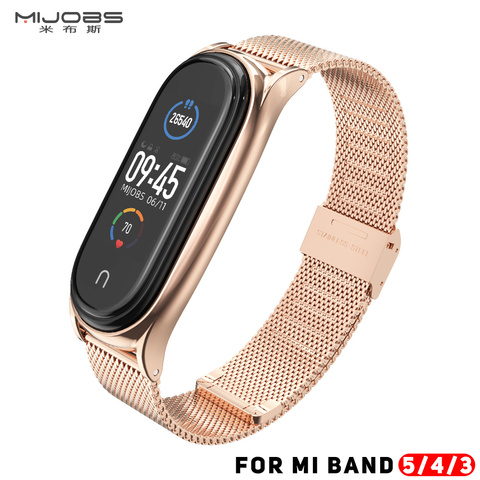 Mi Band 5 Strap For Xiaomi Mi Band 4 Strap Metal Milanese Stainless Steel  Compatible Bracelet Wrist Pulseira Mi band 3 Correa ► Photo 1/6