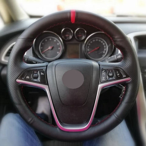 Black Artificial Leather Car Steering Wheel Cover for Opel Mokka 2013-2016 Opel Insignia 2009-2013 Astra J 2010-2015 Meriva ► Photo 1/6