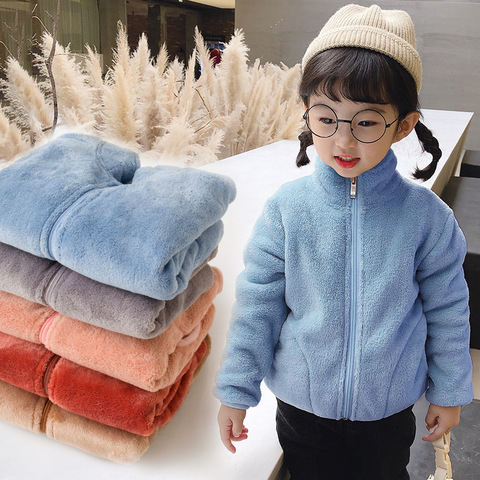 2022 Autumn Winter Girls Plush Coats Kids Soft Turtleneck Outwear Keep Warm Children's Coral Fleece Zipper Jackets for Girls New ► Photo 1/6