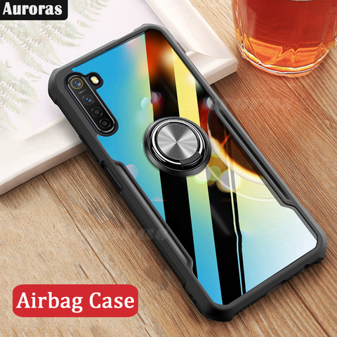 Auroras For Realme 6 Pro Case Anti-fall Airbag Case Shockproof Clear With Ring Soft Frame Cover Realme 6 Case C11 X5 C3 5 Pro X3 ► Photo 1/6