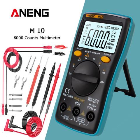 M10 Smart Digital Multimeter Transistor Tester Analog 6000 counts Multimetro Profesional Capacitor Inductance Power Meter Test ► Photo 1/6