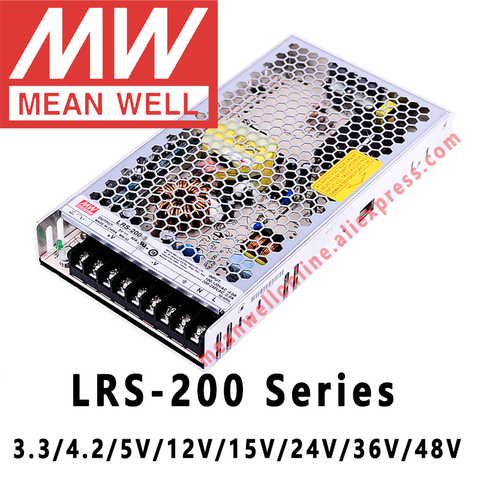 Mean Well LRS-200-3.3V 4.2V 5V 12V 15V 24V 36V 48V Switching Power Supply MEANWELL AC/DC 200W Single Output ► Photo 1/6