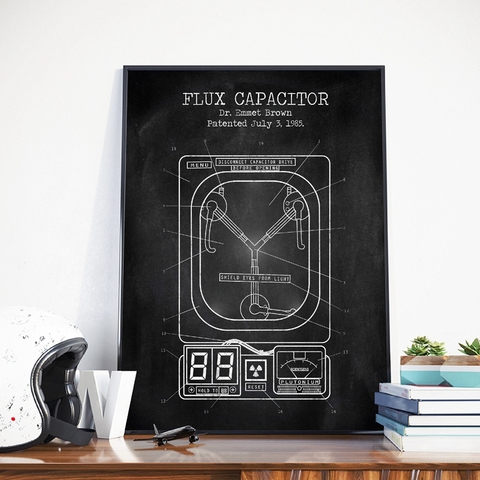 Flux Capacitor Patent Vintage Posters and Prints Wall Pictures Back to the Future Blueprint Movie Artwork Art Canvas Painting ► Photo 1/6
