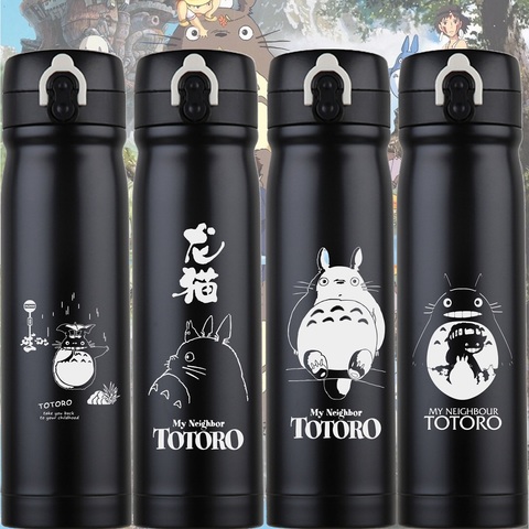 OUSSIRRO 500ml Pure Color Stainless Steel Totoro Theme Thermos Cup With Creative Cover Children Juice Thermos Cup ► Photo 1/6